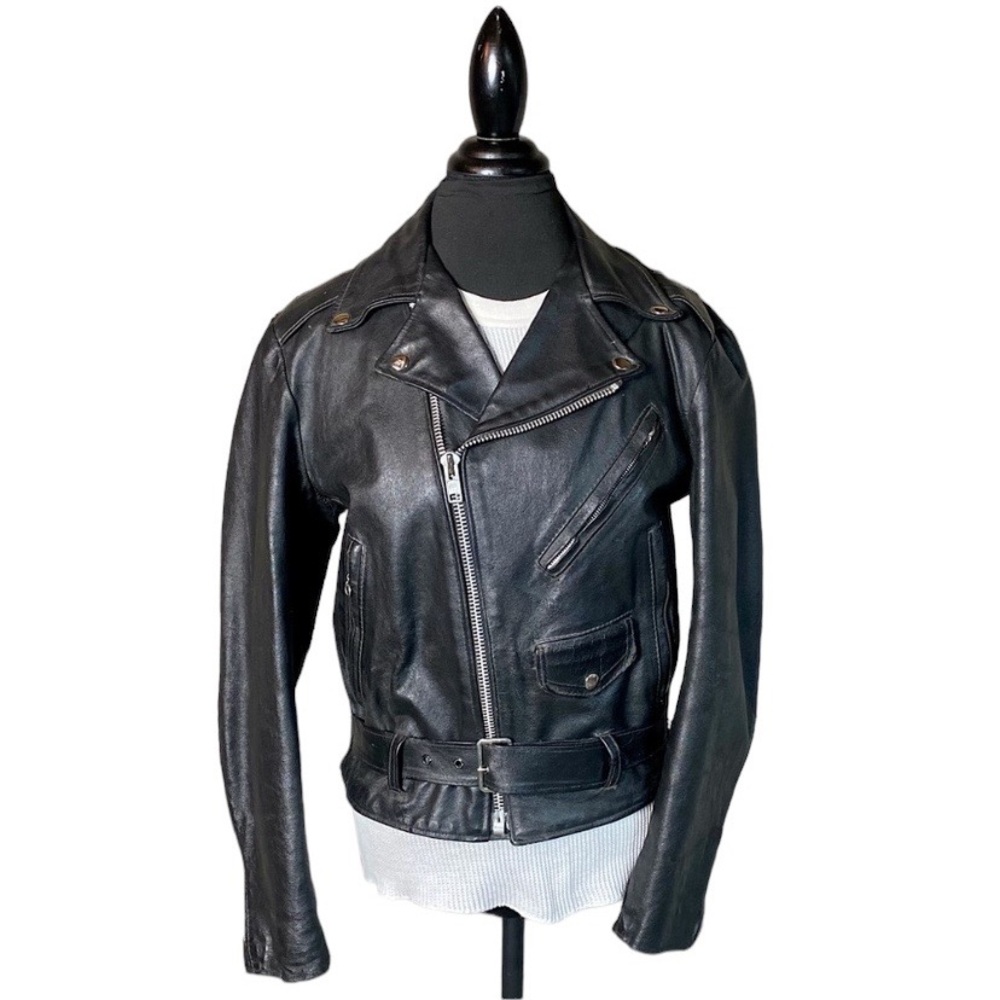 VTG THE LEATHER SHOP LEATHER MOTO JACKET